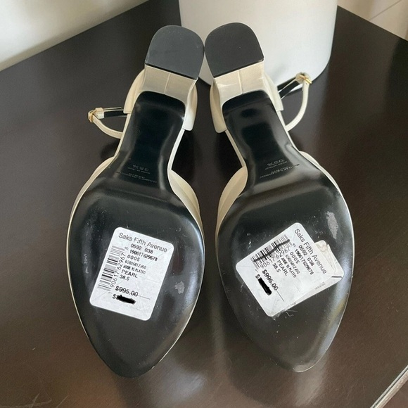 Saint Laurent Ivory Platform Sandals - Picture 8 of 8